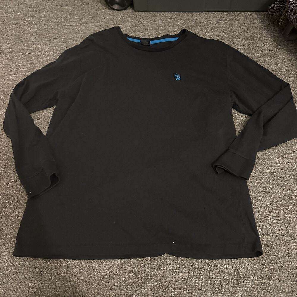 U.S. Polo Assn. Men's Long Sleeve T-Shirt Crew Neck Solid Top Size Large